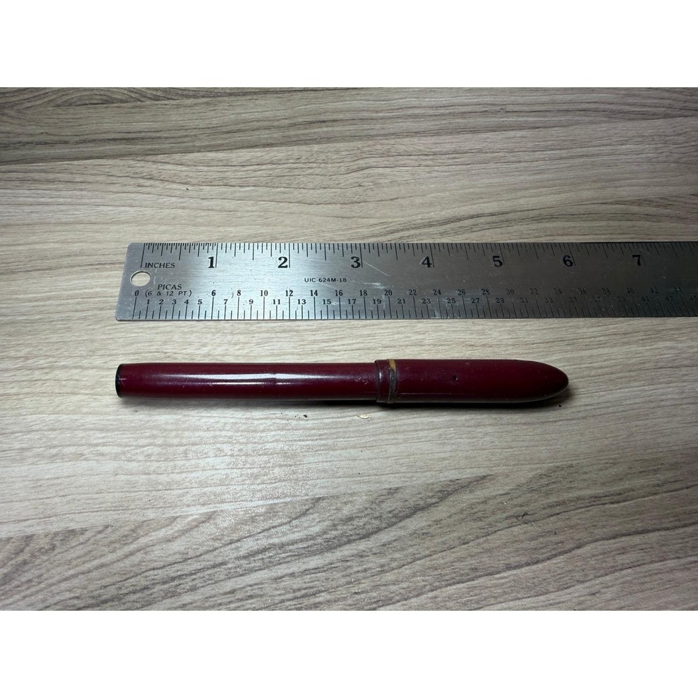 Vintage Eclipse Fountain Pen Burgundy Osmiridium Pointed Nib Lever Fill 5.25in